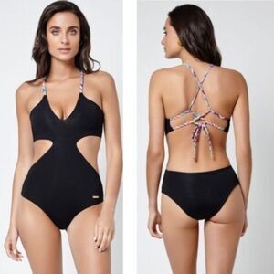 Black Cutout One Piece Swimsuit